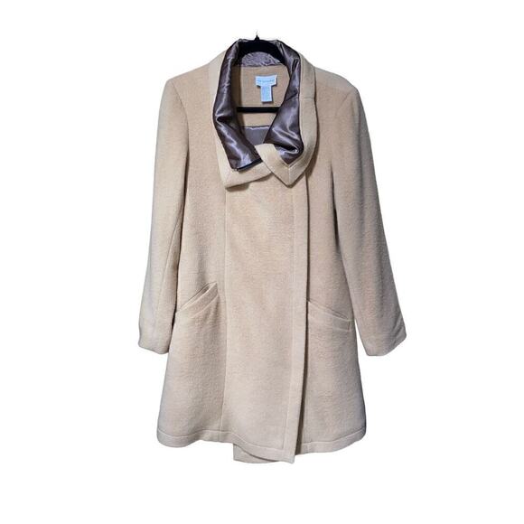 Women’s asymmetrical tan wool coat by Soft Surroundings SZ Small
52% wool - Picture 1 of 6